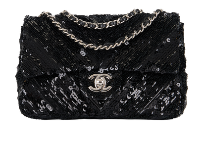 Sequin Chevron Mini Flap, front view